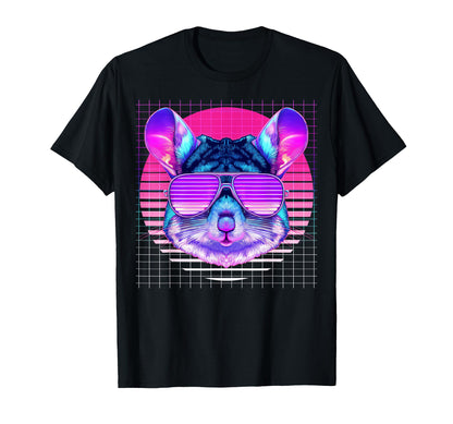 Chinchilla Sunglasses Pet Vaporwave T-Shirt - Fun Novelty Design Men Women - T-Shirt, Sweatshirt, Hoodie