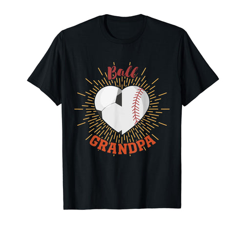 Ball Grandpa Baseball Heart Fathers T-Shirt - Streetwear Style Men Women - T-Shirt, Sweatshirt, Hoodie