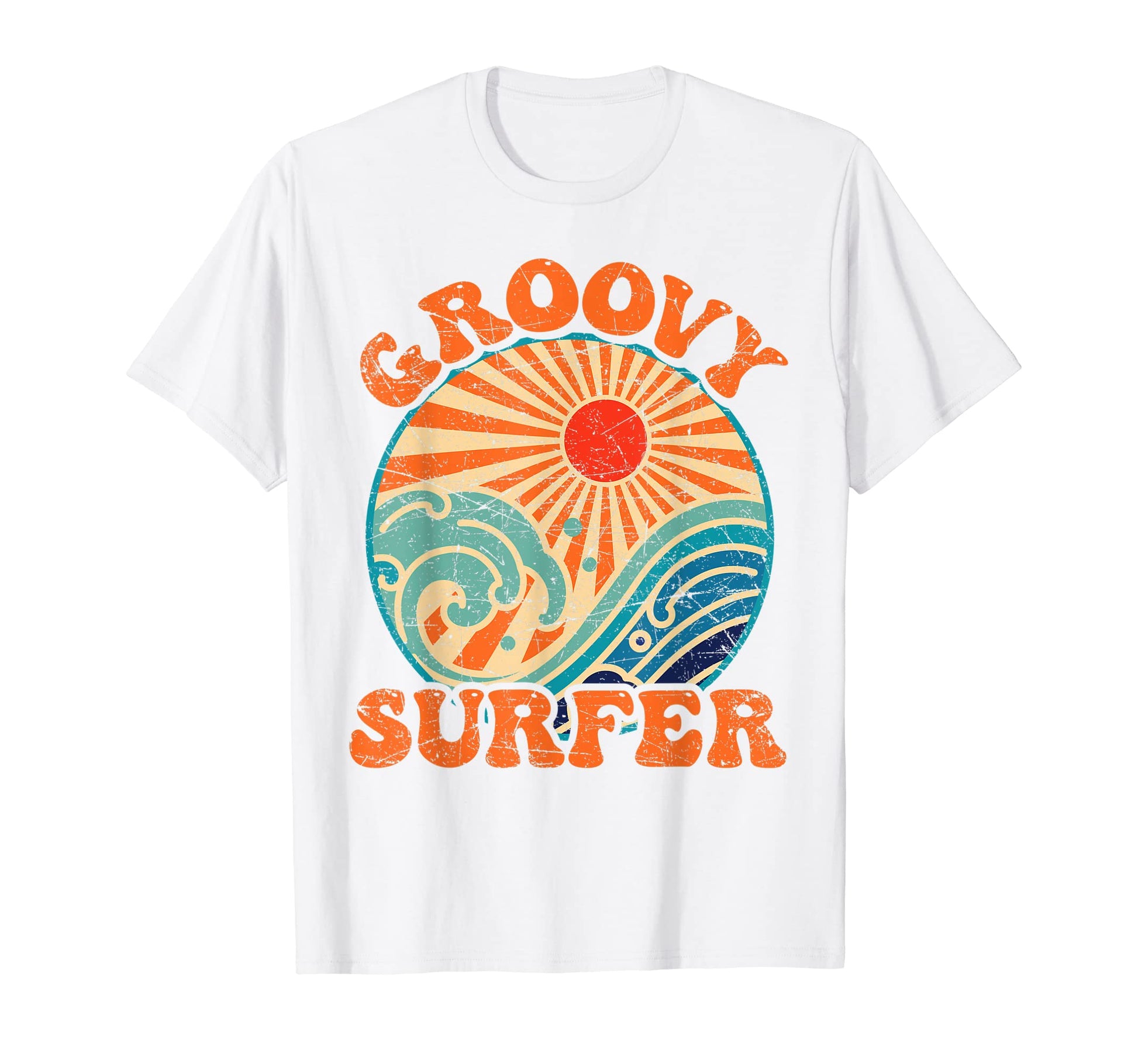 Groovy Surfer 70S Aesthetic T-Shirt - Aesthetic Graphic for Adults - T-Shirt, Sweatshirt, Hoodie