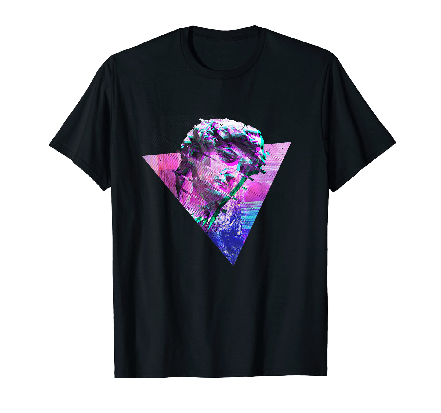 Thinking Statue Glitch Vaporwave T-Shirt - Custom Art Print Unisex - T-Shirt, Sweatshirt, Hoodie