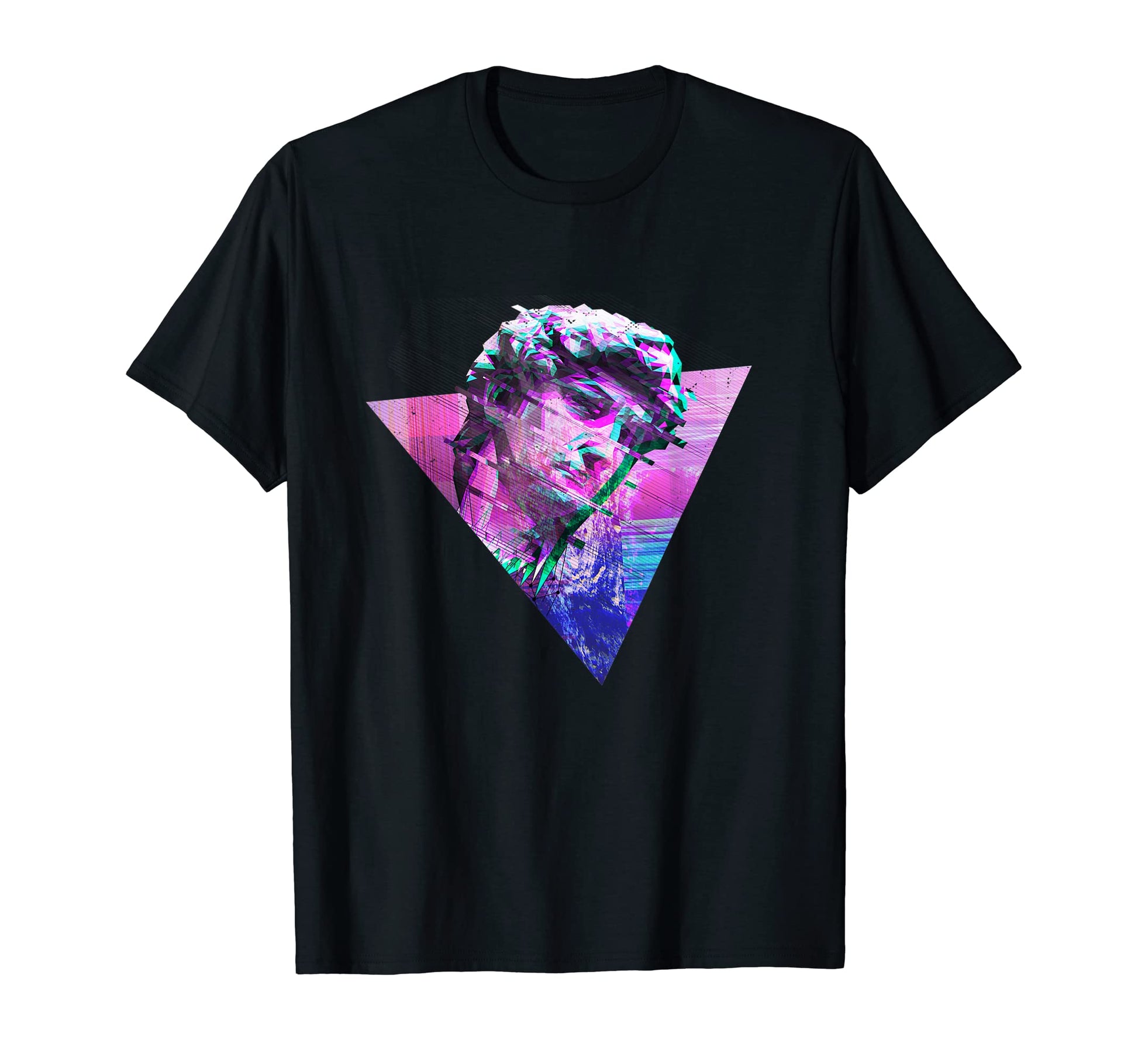 Thinking Statue Glitch Vaporwave T-Shirt - Custom Art Print Unisex - T-Shirt, Sweatshirt, Hoodie
