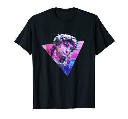 Thinking Statue Glitch Vaporwave T-Shirt - Custom Art Print Unisex - T-Shirt, Sweatshirt, Hoodie