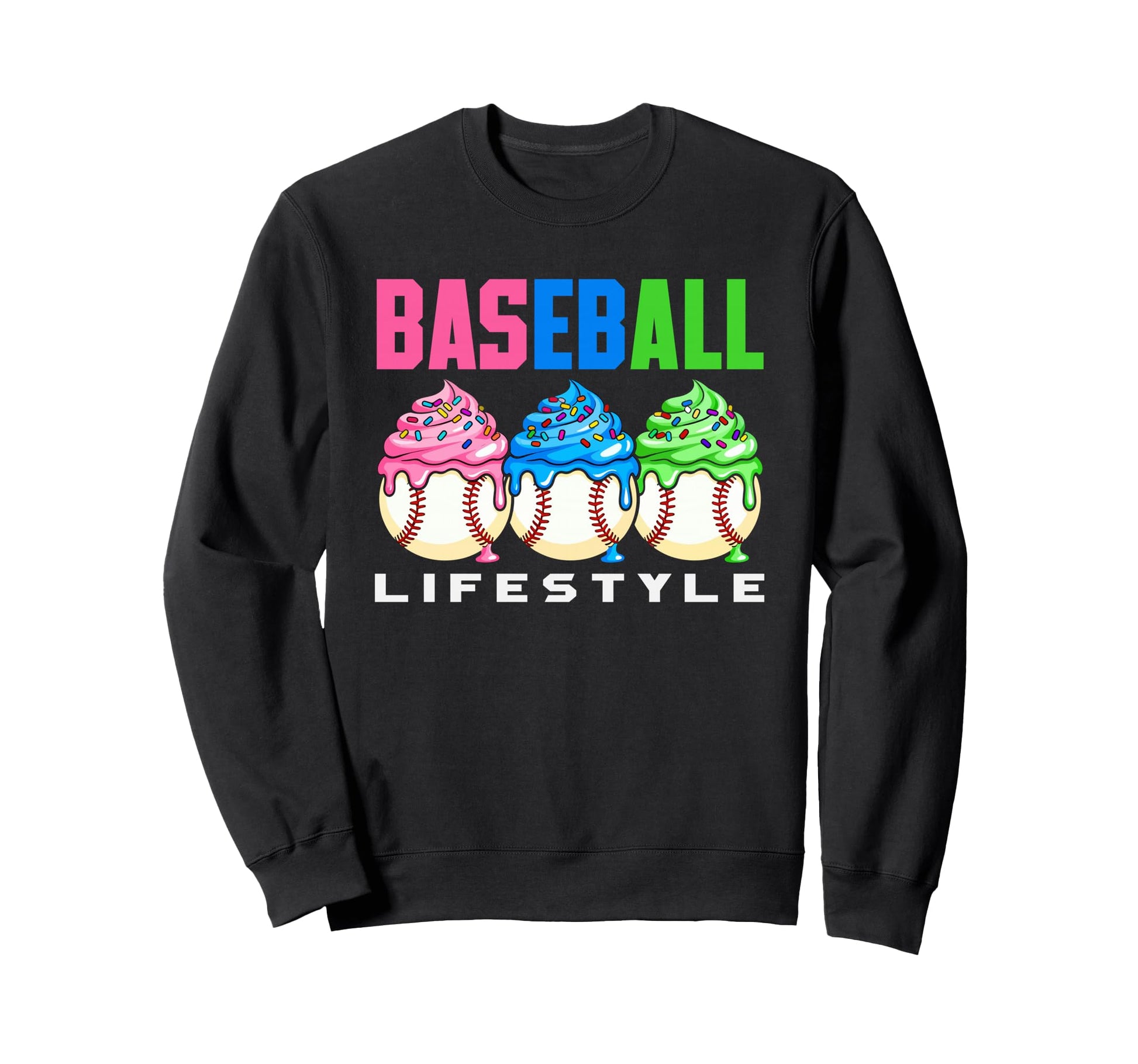 Baseball Lifestyle Cupcakes Balls Sweatshirt - Minimalist Print Unisex - T-Shirt, Sweatshirt, Hoodie