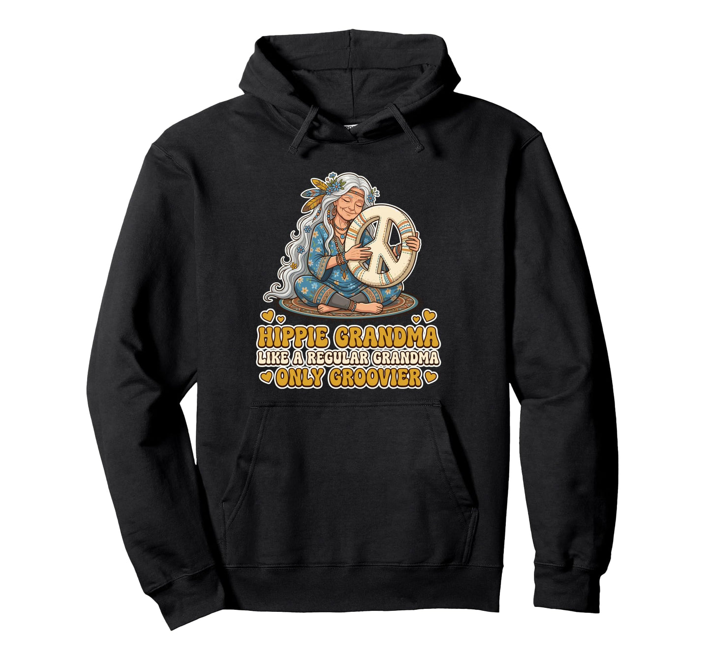70S Peace Lover Boho Floral Art Hippie Hoodie - Unique Graphic for Adults - T-Shirt, Sweatshirt, Hoodie
