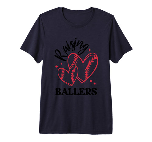 Raising Ballers Baseball Heart T-Shirt - Unique Graphic for Adults - T-Shirt, Sweatshirt, Hoodie
