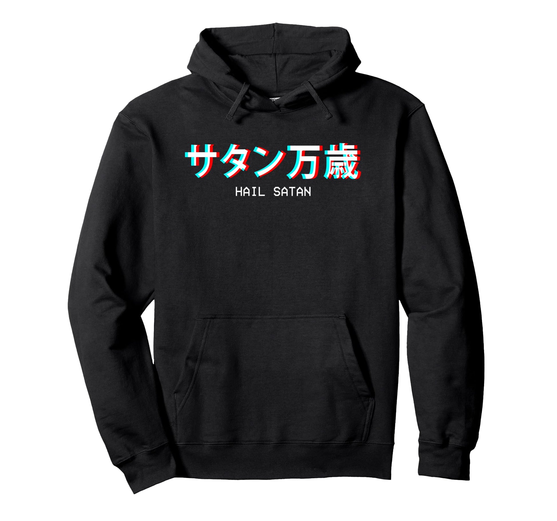 Hail Satan Japanese Vaporwave Aesthetic Hoodie - Novelty Apparel Unisex - T-Shirt, Sweatshirt, Hoodie