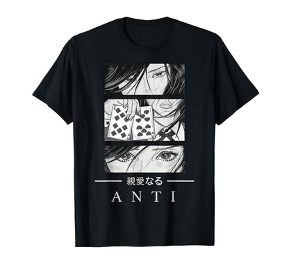 Anime Anti Japanese Text Aesthetic T-Shirt - Minimalist Print Men Women - T-Shirt, Sweatshirt, Hoodie