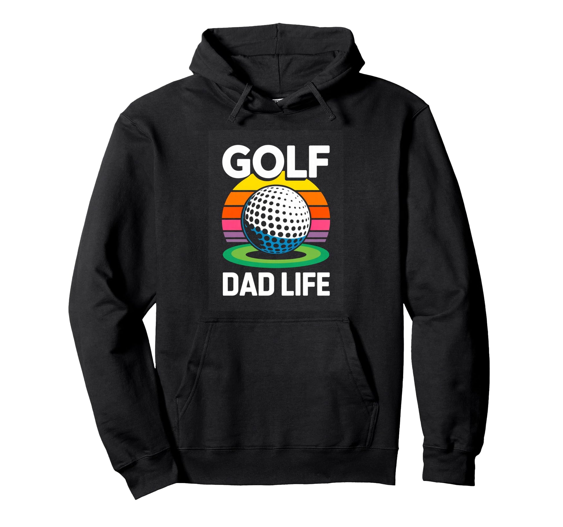 Golf Dad Life Sunset Funny Fathers Day Hoodie - Graphic Print for Adults - T-Shirt, Sweatshirt, Hoodie