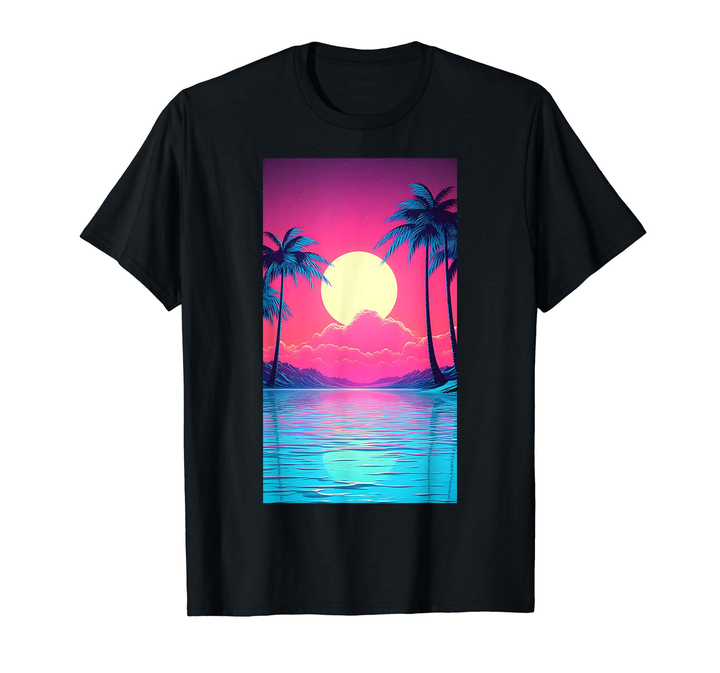 80S Vaporwave Aesthetic Landscape T-Shirt - Fun Novelty Design Men Women - T-Shirt, Sweatshirt, Hoodie