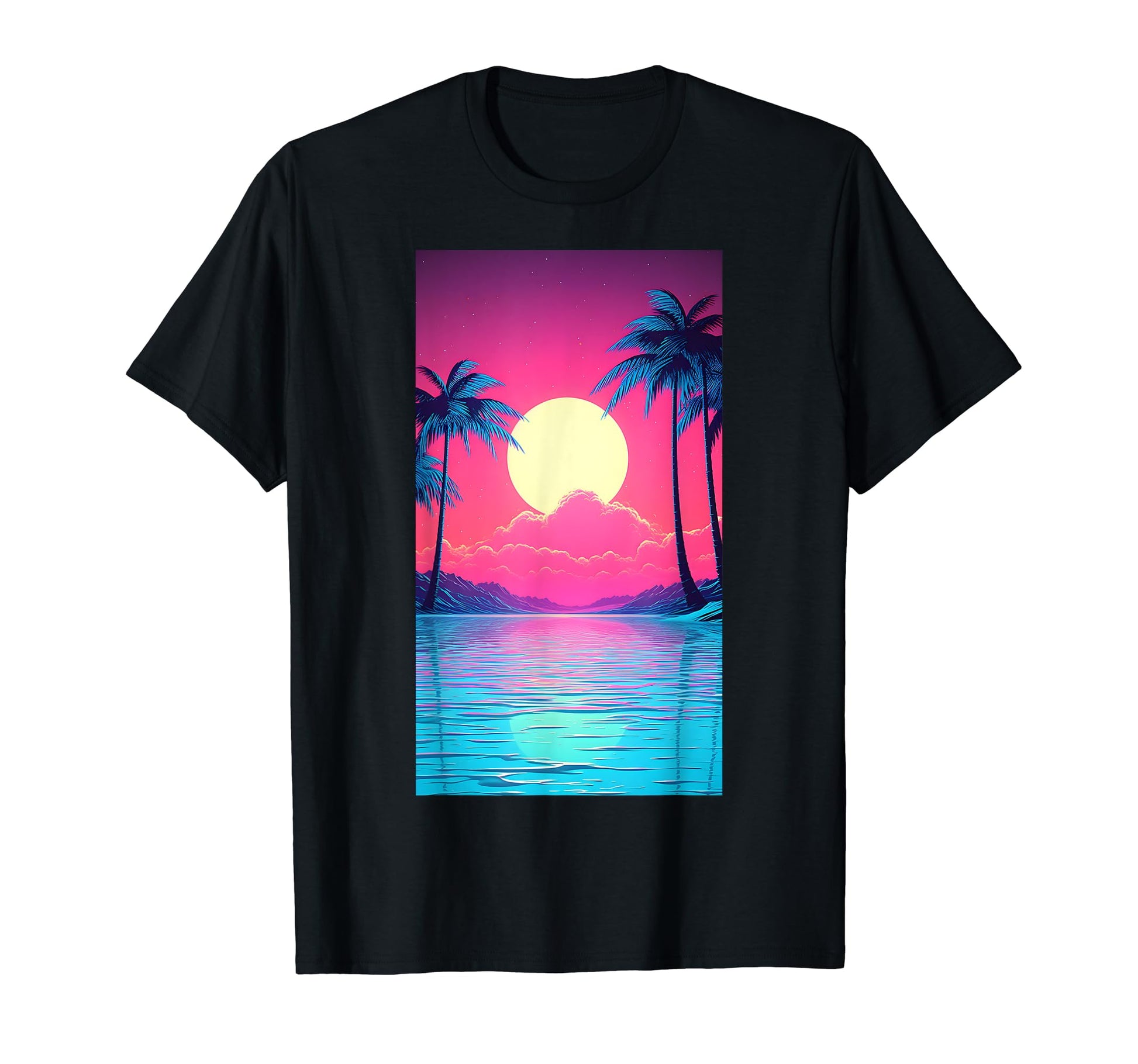 80S Vaporwave Aesthetic Landscape T-Shirt - Fun Novelty Design Men Women - T-Shirt, Sweatshirt, Hoodie