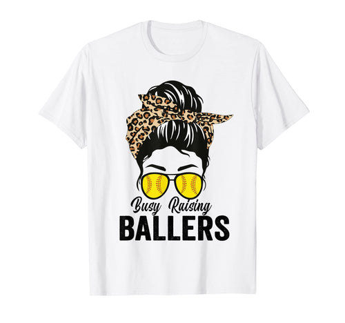 Busy Raising Ballers Softball Messy T-Shirt - Aesthetic Graphic Men Women - T-Shirt, Sweatshirt, Hoodie