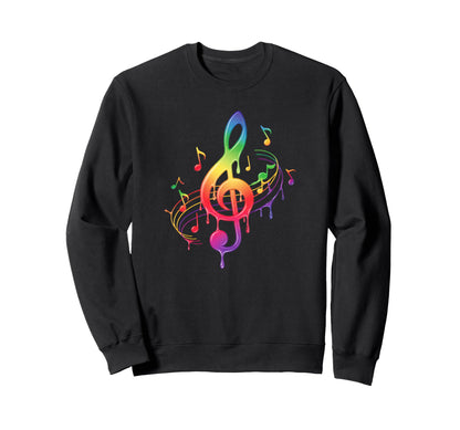 Rainbow Sheet Music Lover Sweatshirt - Aesthetic Graphic for Adults - T-Shirt, Sweatshirt, Hoodie