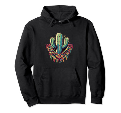 Cactus Serape Succulent Plant Cacti Hoodie - Aesthetic Graphic Unisex - T-Shirt, Sweatshirt, Hoodie