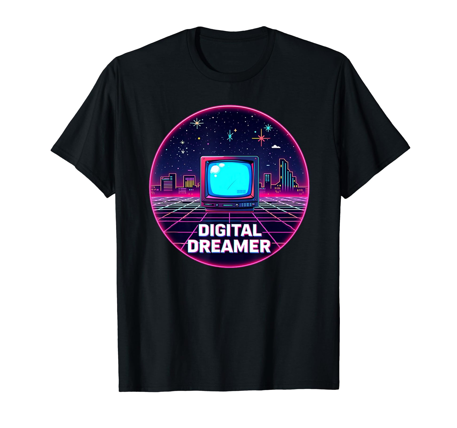 Digital Dreamer Vaporwave 80S T-Shirt - Aesthetic Graphic for Adults - T-Shirt, Sweatshirt, Hoodie
