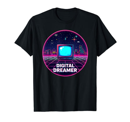 Digital Dreamer Vaporwave 80S T-Shirt - Aesthetic Graphic for Adults - T-Shirt, Sweatshirt, Hoodie
