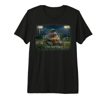 Funny Hippopotamus Ballfield T-Shirt - Casual Everyday Wear Men Women - T-Shirt, Sweatshirt, Hoodie