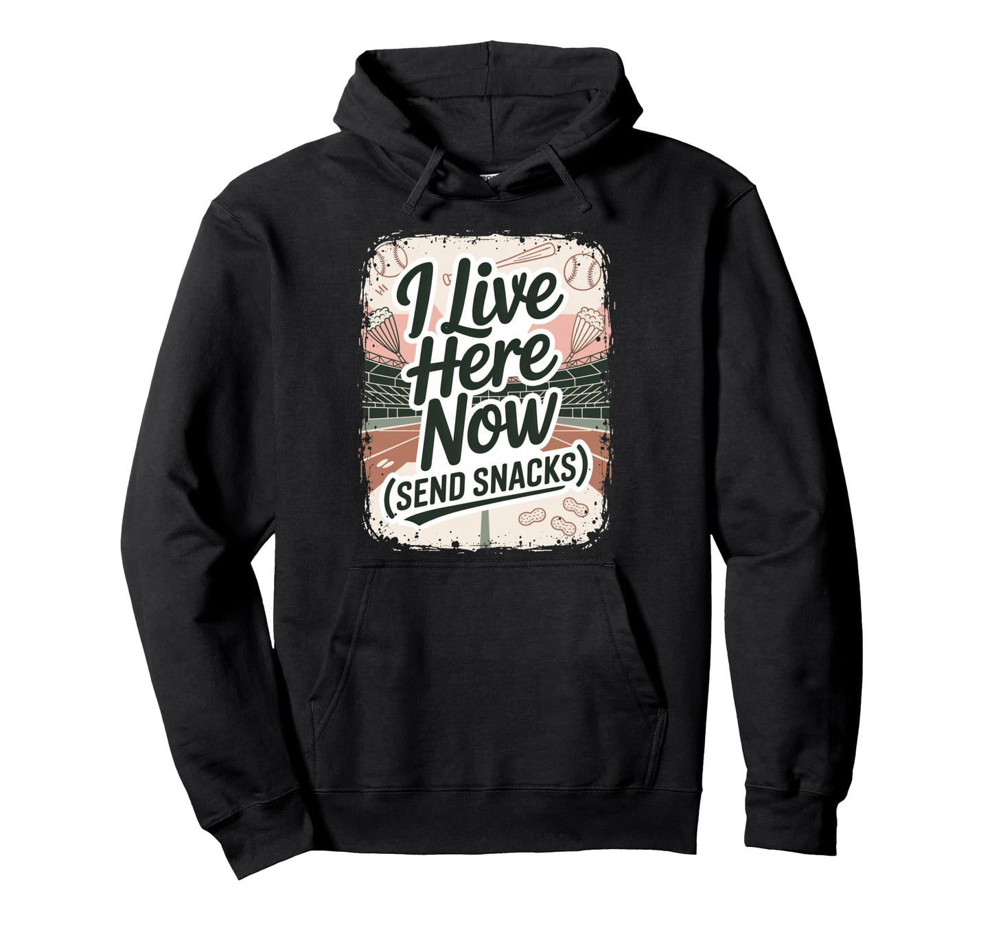 I Live Here Now Baseball Team Fan Hoodie - Aesthetic Graphic Men Women - T-Shirt, Sweatshirt, Hoodie