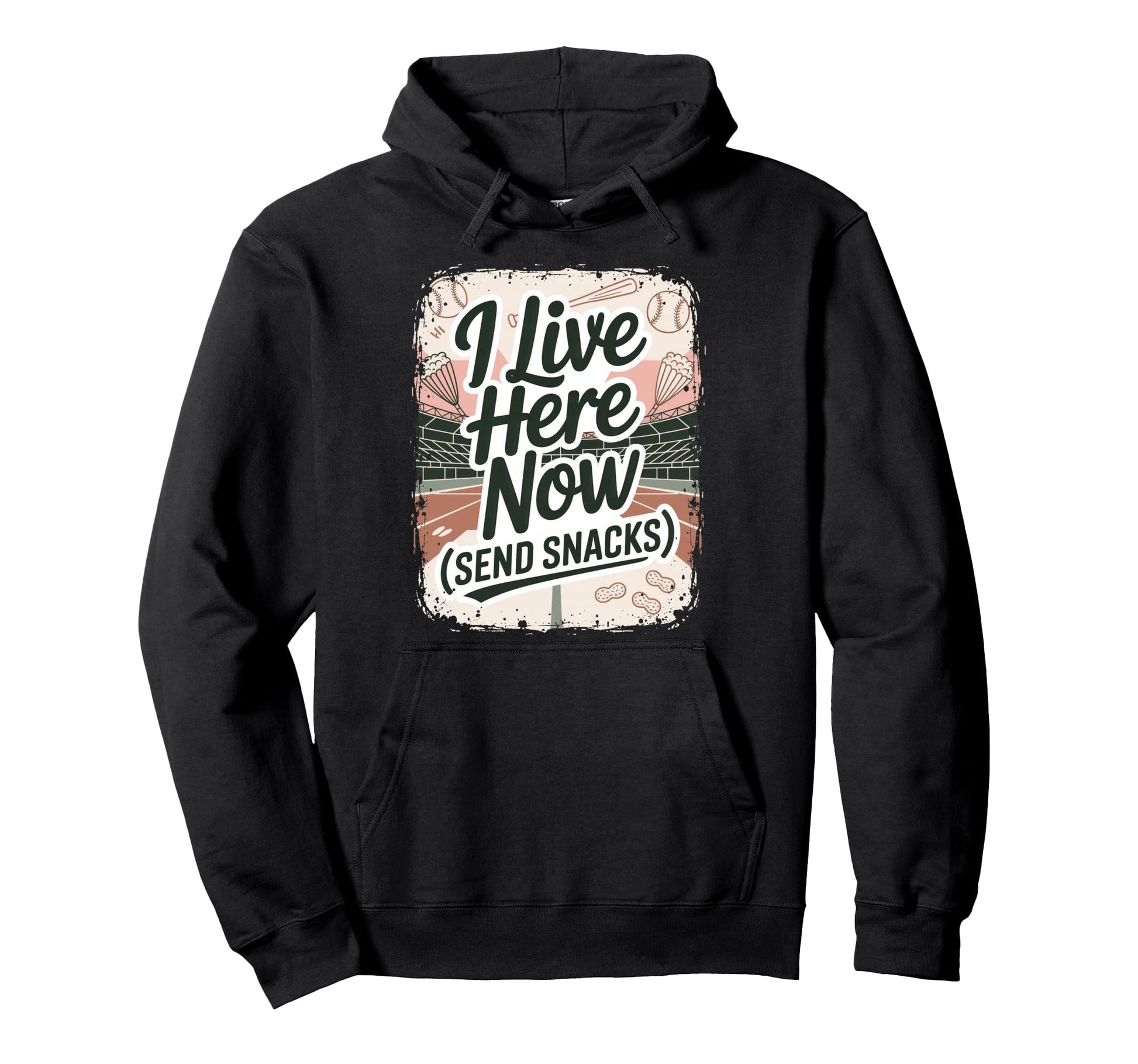 I Live Here Now Baseball Team Fan Hoodie - Aesthetic Graphic Men Women - T-Shirt, Sweatshirt, Hoodie
