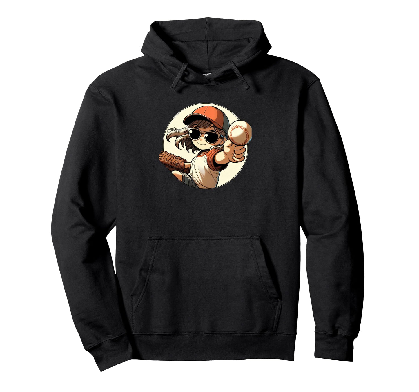 Baseball Player Sister Fan Catch Ball Mitt Hoodie - Novelty Apparel Unisex - T-Shirt, Sweatshirt, Hoodie