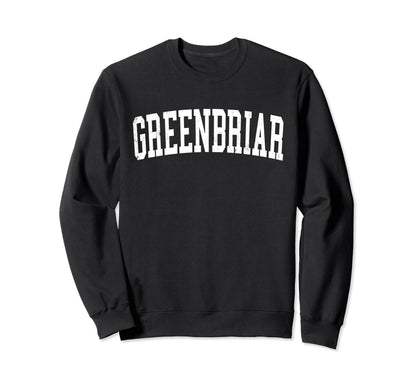 Greenbriar Va Distressed White Varsity Sweatshirt - Custom Art Print Unisex - T-Shirt, Sweatshirt, Hoodie