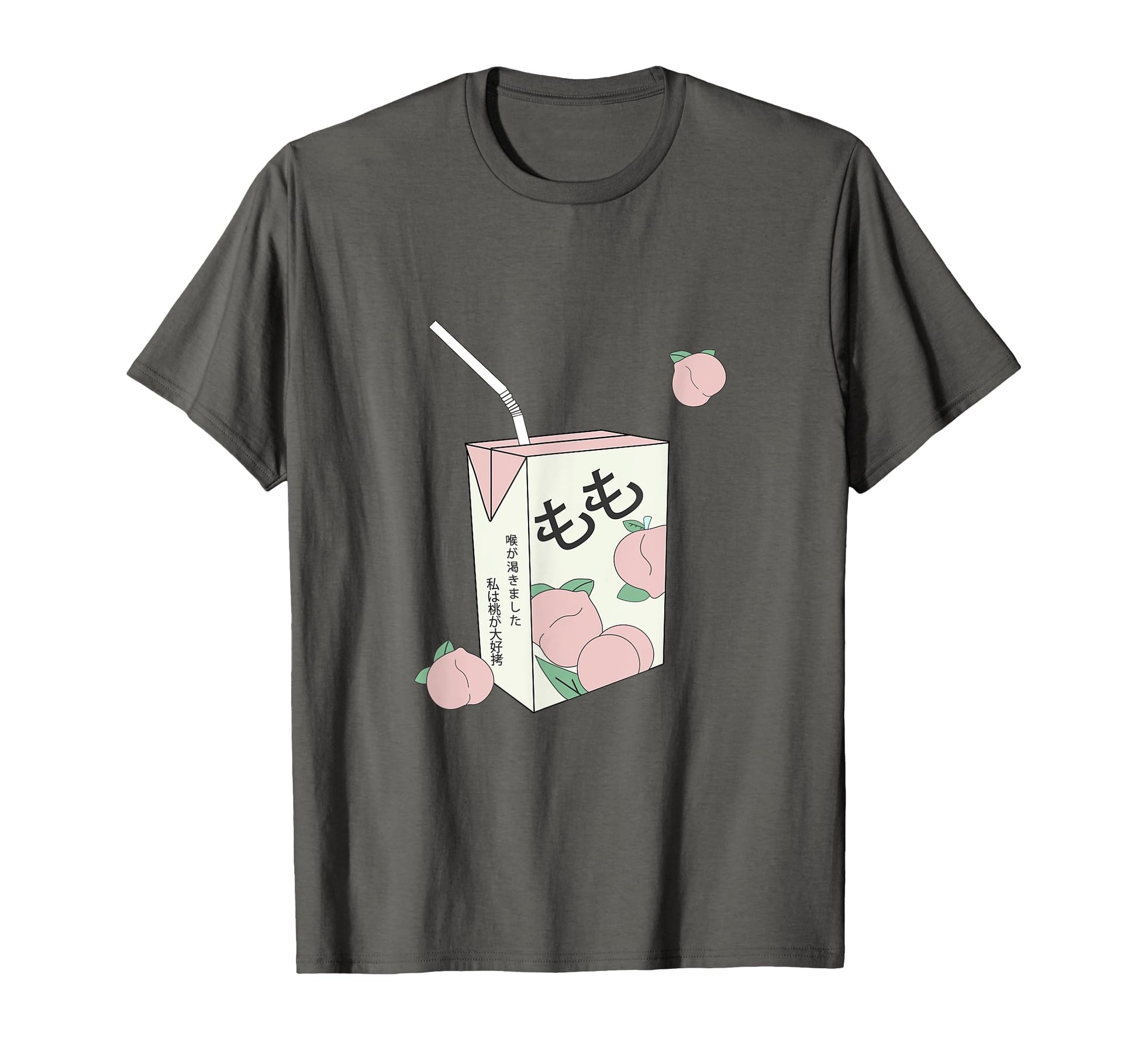 90S Japanese Text Aesthetic Peach T-Shirt - Fun Novelty Design for Adults - T-Shirt, Sweatshirt, Hoodie