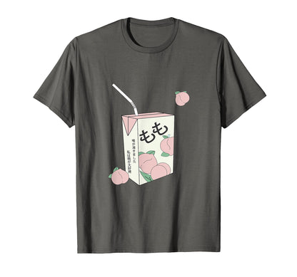 90S Japanese Text Aesthetic Peach T-Shirt - Fun Novelty Design for Adults - T-Shirt, Sweatshirt, Hoodie
