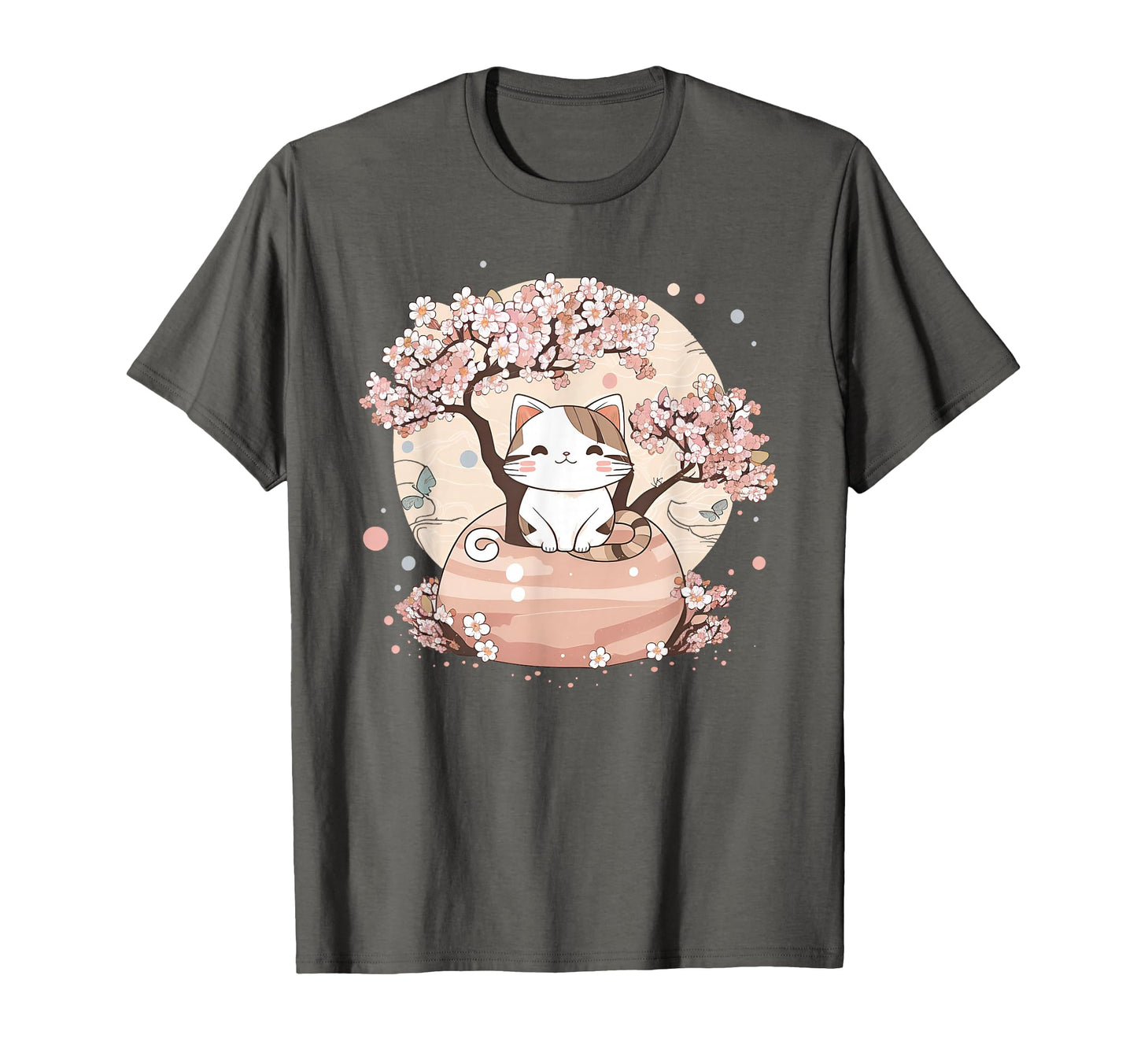 Cherry Blossom Tree Cat Japanese Aesthetic T-Shirt - Trendy Graphic Unisex - T-Shirt, Sweatshirt, Hoodie