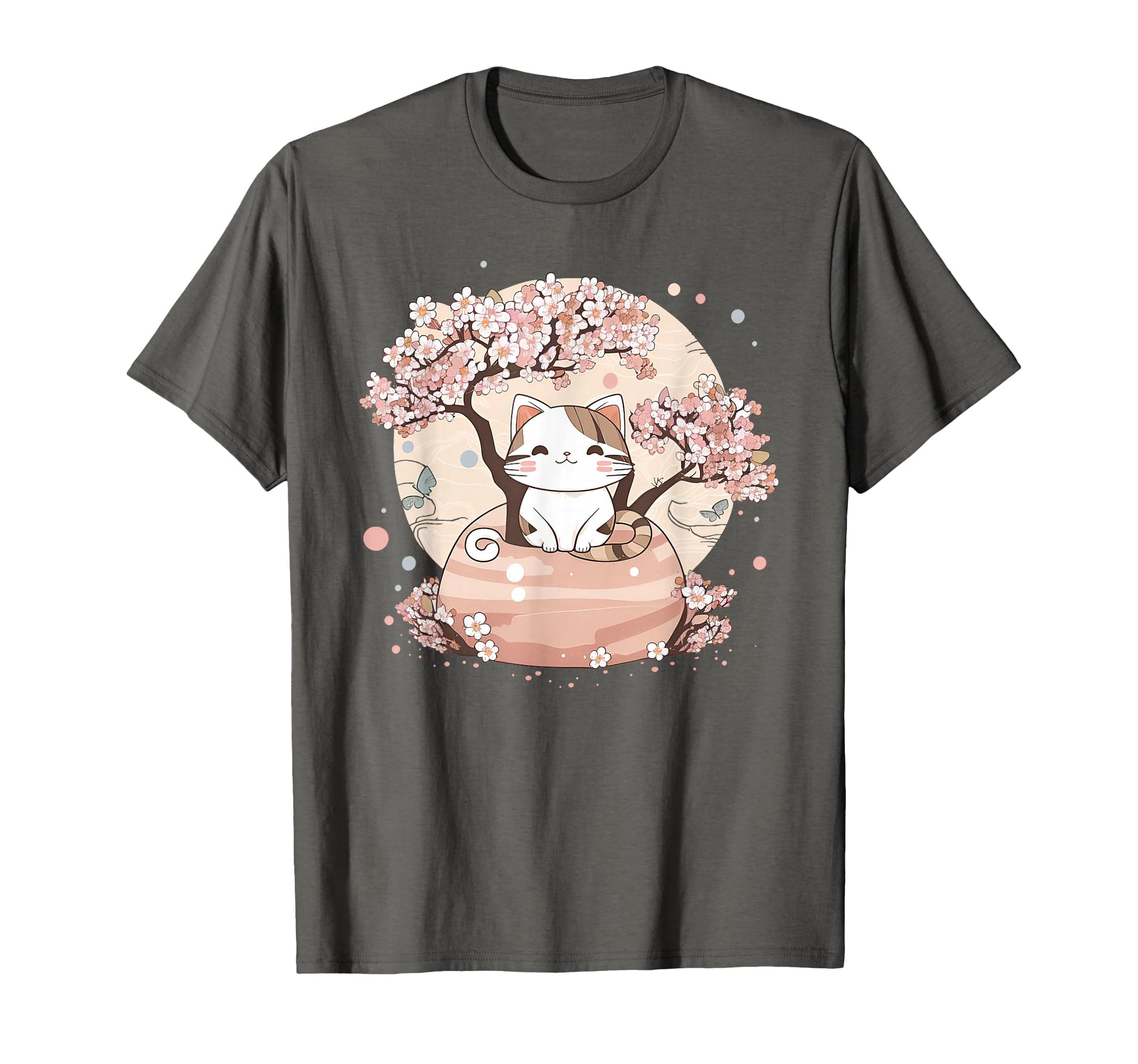 Cherry Blossom Tree Cat Japanese Aesthetic T-Shirt - Trendy Graphic Unisex - T-Shirt, Sweatshirt, Hoodie