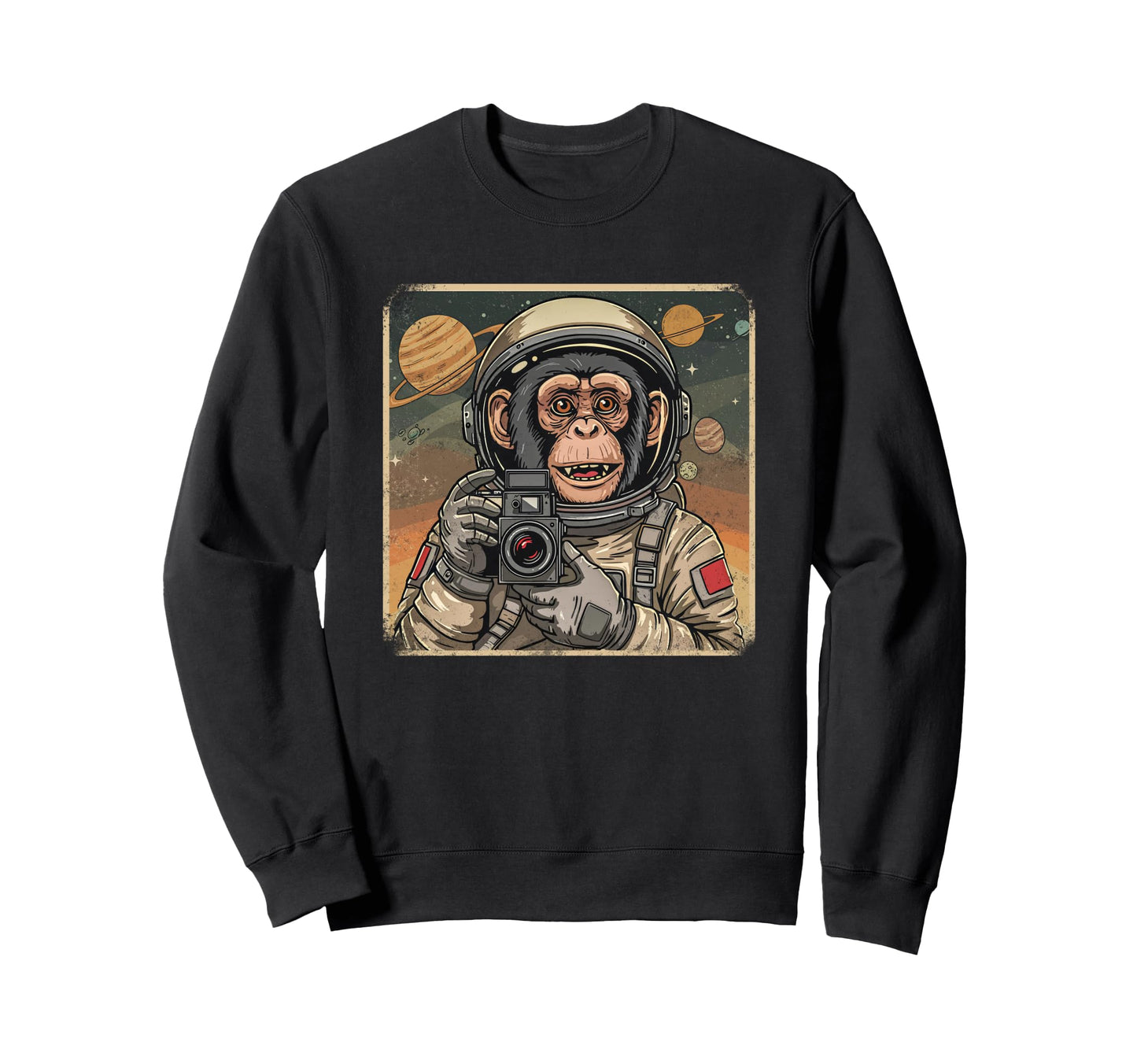 Astronaut Monkey Space Travel Old Sweatshirt - Novelty Apparel for Adults - T-Shirt, Sweatshirt, Hoodie