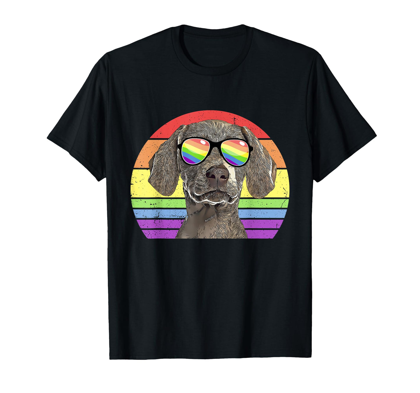 Lgbtq Weimaraner Dog Rainbow Love Pride T-Shirt - Fun Novelty Design Unisex - T-Shirt, Sweatshirt, Hoodie
