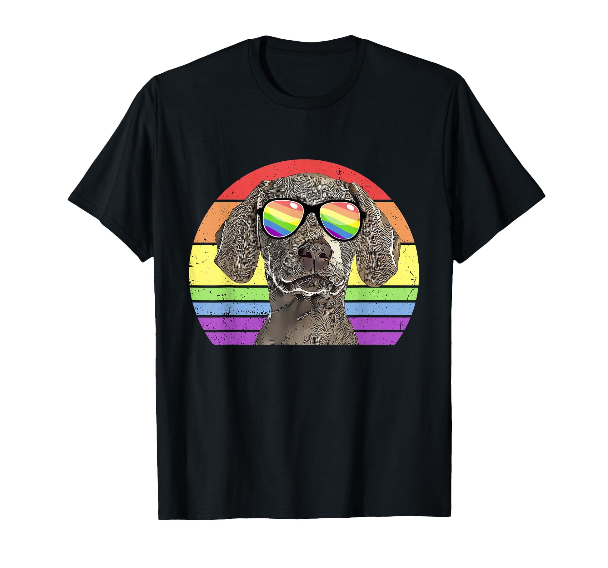 Lgbtq Weimaraner Dog Rainbow Love Pride T-Shirt - Fun Novelty Design Unisex - T-Shirt, Sweatshirt, Hoodie