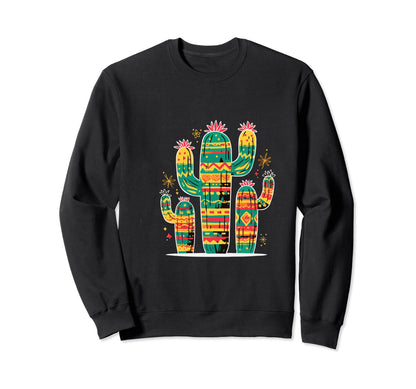 Cactus Serape Succulent Plant Sweatshirt - Streetwear Style for Adults - T-Shirt, Sweatshirt, Hoodie