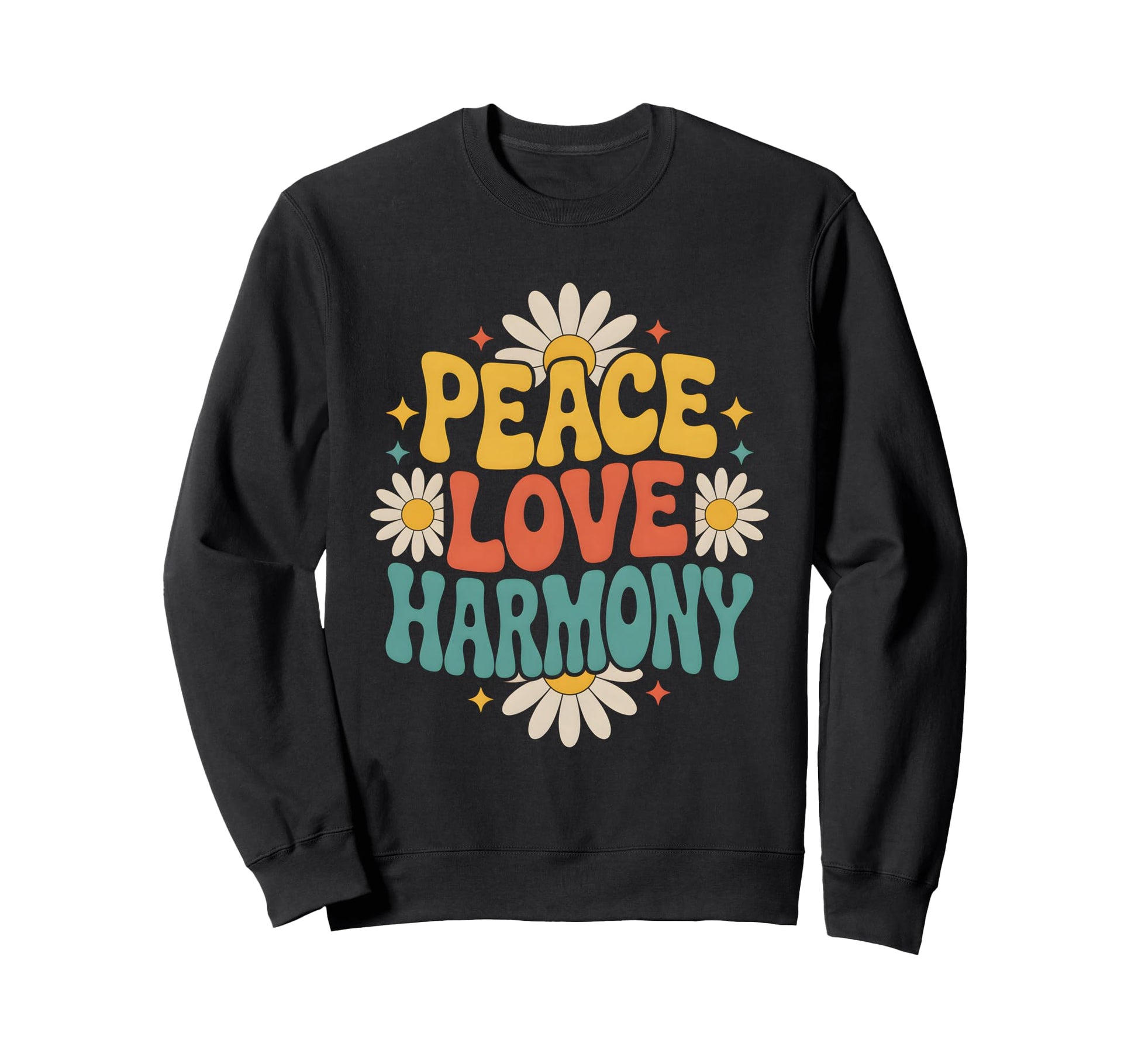 Peace Love Harmony Hippie Boho Sweatshirt - Casual Everyday Wear Unisex - T-Shirt, Sweatshirt, Hoodie