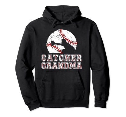 Baseball Catcher Grandma Baseball Catcher Hoodie - Trendy Graphic Unisex - T-Shirt, Sweatshirt, Hoodie
