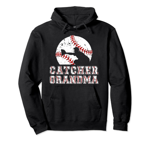 Baseball Catcher Grandma Baseball Catcher Hoodie - Trendy Graphic Unisex - T-Shirt, Sweatshirt, Hoodie