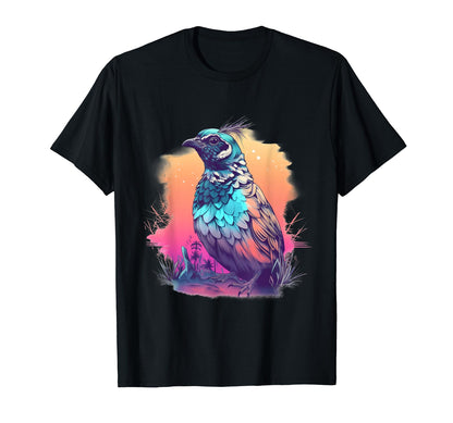 Vaporwave Aesthetic Califonia Quail T-Shirt - Graphic Print Men Women - T-Shirt, Sweatshirt, Hoodie