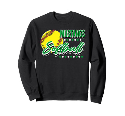 Mustangs Softball Mom Sports Game Day Sweatshirt - Minimalist Print Unisex - T-Shirt, Sweatshirt, Hoodie