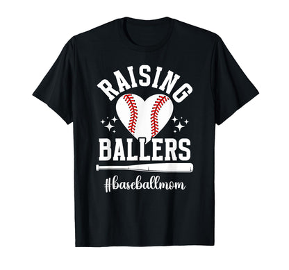 Raising Ballers Baseball Mom Baseball T-Shirt - Trendy Graphic Men Women - T-Shirt, Sweatshirt, Hoodie