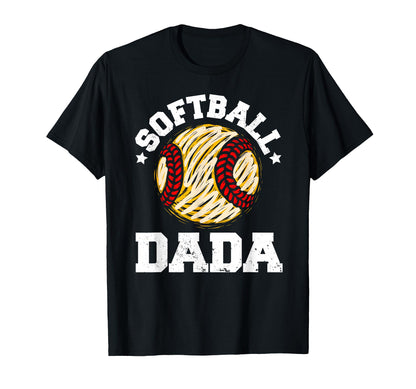 Softball Dada Distressed Funny T-Shirt - Minimalist Print for Adults - T-Shirt, Sweatshirt, Hoodie