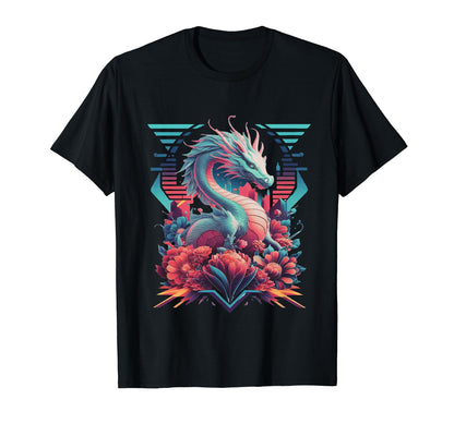 Dragon Synthwave Vaporwave Aesthetic T-Shirt - Aesthetic Graphic Unisex - T-Shirt, Sweatshirt, Hoodie