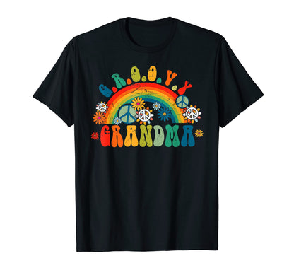 Groovy Grandma Rainbow Colorful T-Shirt - Custom Art Print Men Women - T-Shirt, Sweatshirt, Hoodie