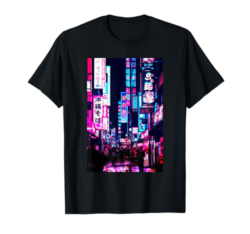 Streets Tokyo Japan Night Scene Lights T-Shirt - Graphic Print Men Women - T-Shirt, Sweatshirt, Hoodie