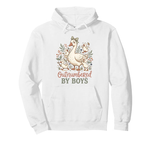 Mothers Day Outnumbered Funny Goose Hoodie - Novelty Apparel for Adults - T-Shirt, Sweatshirt, Hoodie