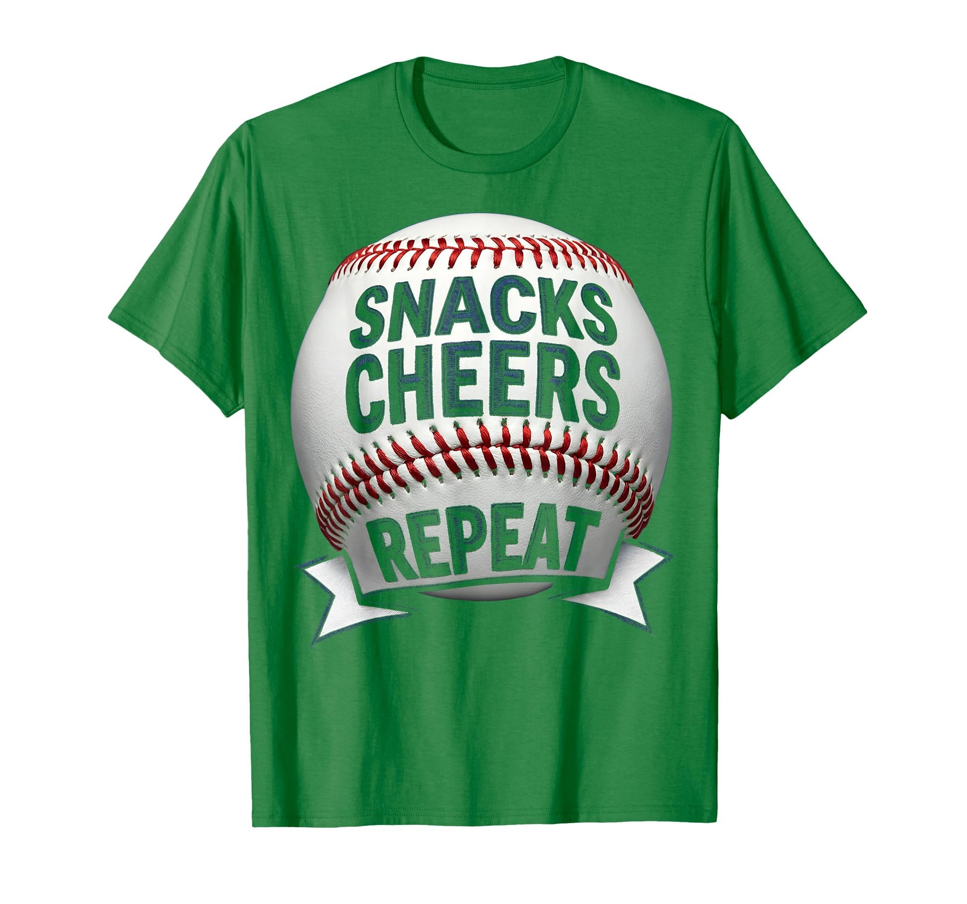 Snacks Cheers Repeat Mom Baseball Fan T-Shirt - Casual Everyday Wear Unisex - T-Shirt, Sweatshirt, Hoodie