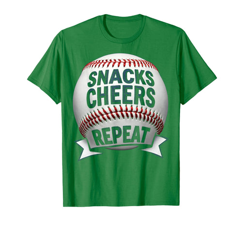 Snacks Cheers Repeat Mom Baseball Fan T-Shirt - Casual Everyday Wear Unisex - T-Shirt, Sweatshirt, Hoodie