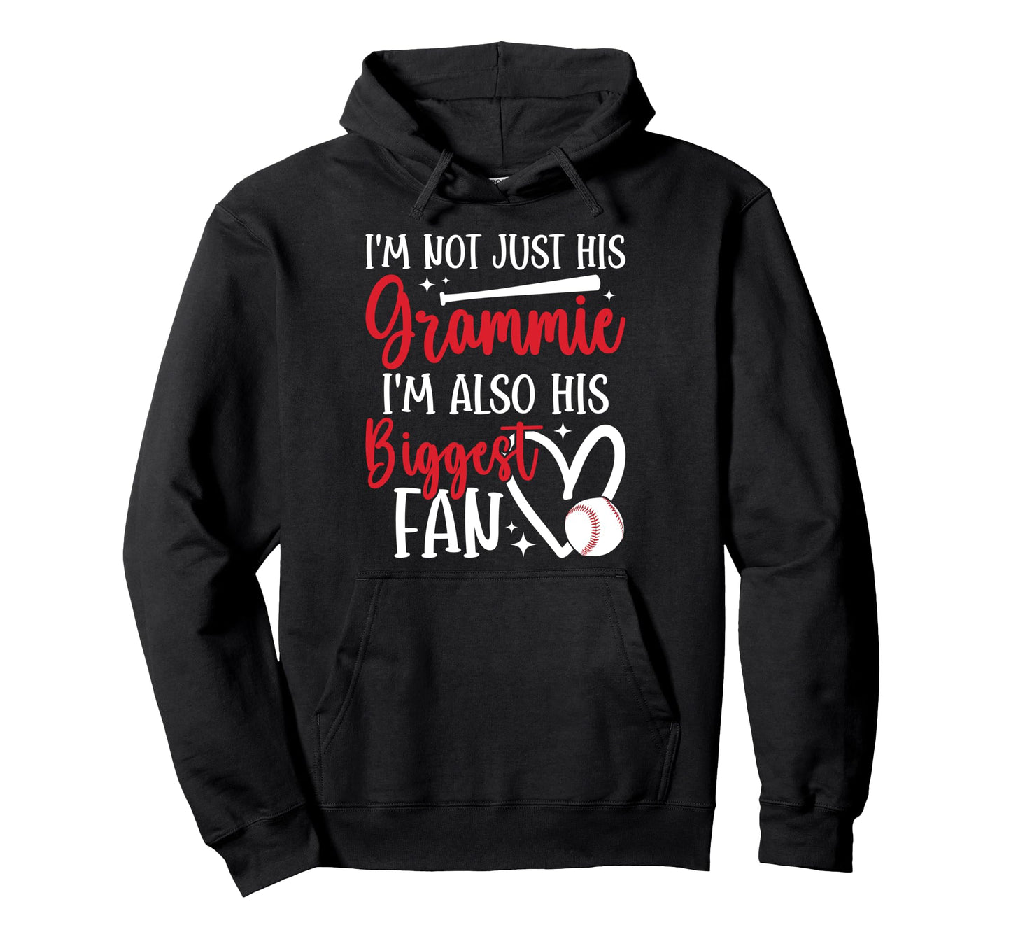 Biggest Fan Baseball Grammie Baseball Hoodie - Minimalist Print for Adults - T-Shirt, Sweatshirt, Hoodie