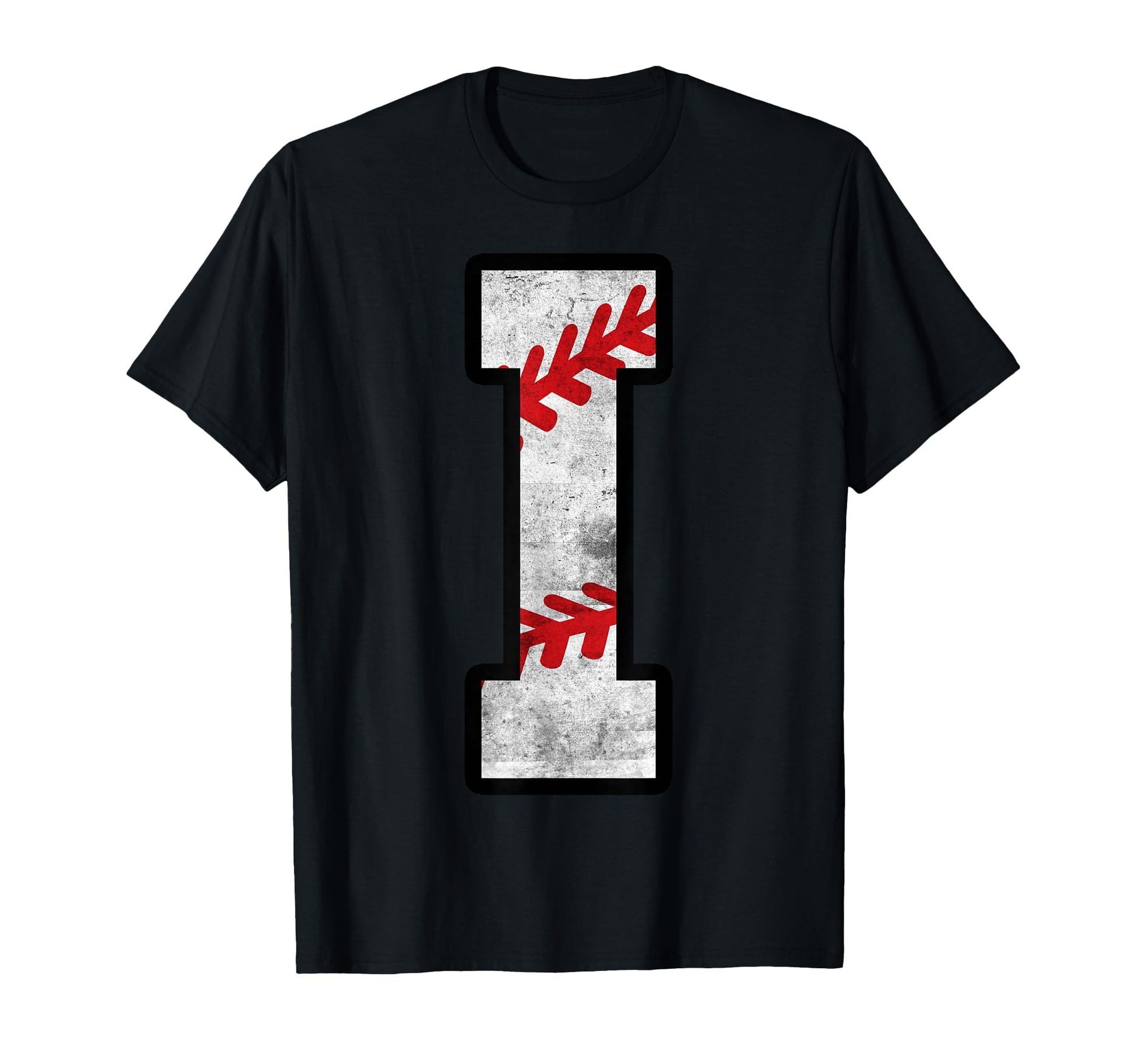 Distressed Baseball Letter I T-Shirt - Graphic Print Men Women - T-Shirt, Sweatshirt, Hoodie