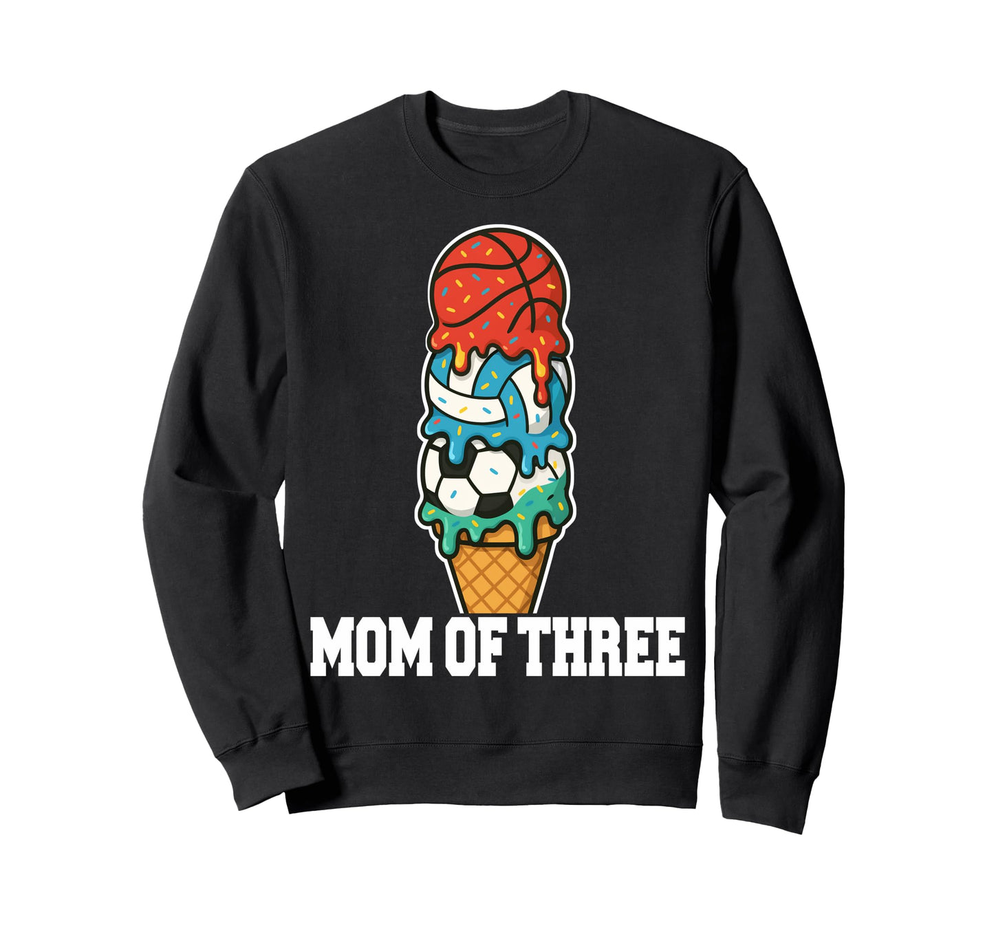 Basketball Soccer Volleyball Mom Sweatshirt - Aesthetic Graphic for Adults - T-Shirt, Sweatshirt, Hoodie