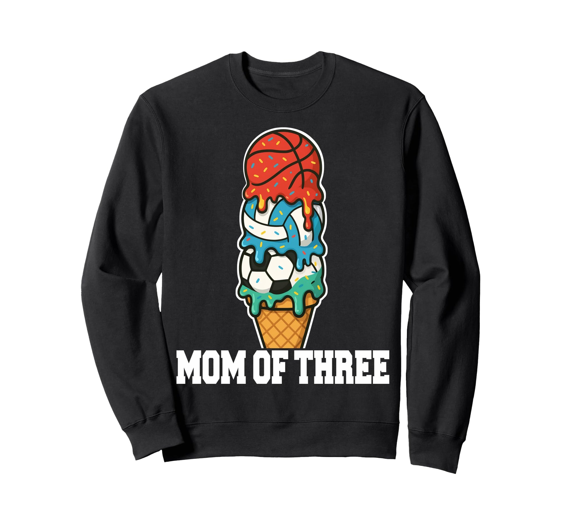 Basketball Soccer Volleyball Mom Sweatshirt - Aesthetic Graphic for Adults - T-Shirt, Sweatshirt, Hoodie