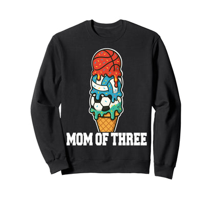 Basketball Soccer Volleyball Mom Sweatshirt - Aesthetic Graphic for Adults - T-Shirt, Sweatshirt, Hoodie